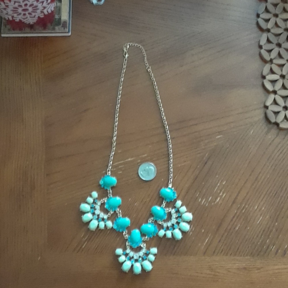 Vintage blue bling necklace